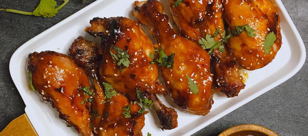 Muslos de pollo a la sriracha